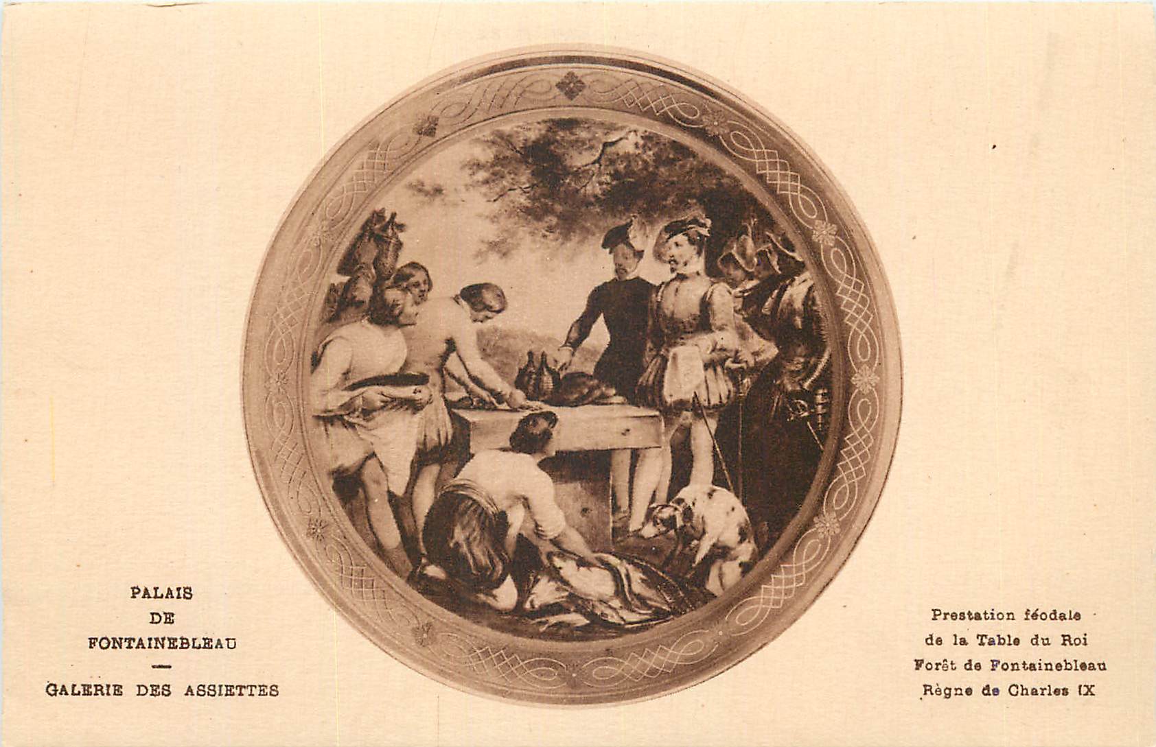Paleis van Fontainebleau — Galerij van Schalen — Feodale presentatie aan de Koninklijke Tafel, tijd van Karel IX